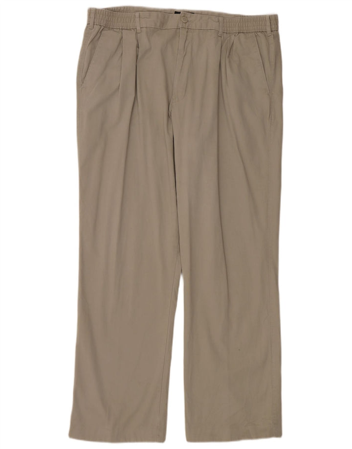 Calça chino masculina Marks & Spencer azul Harbour Pegged W42 L33 bege