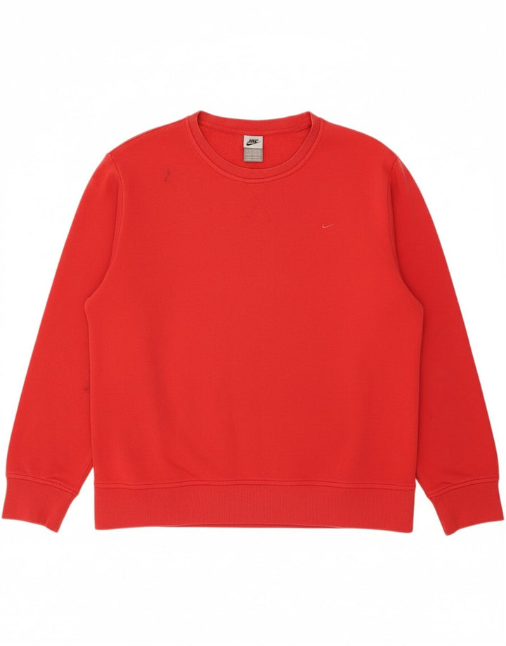 NIKE Womens Sweatshirt Jumper UK 16/18 XL Vermelho Algodão