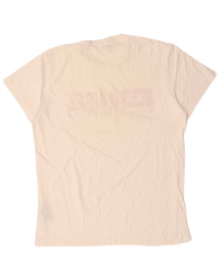 Diesel Camiseta masculina gráfica Top grande de algodão branco