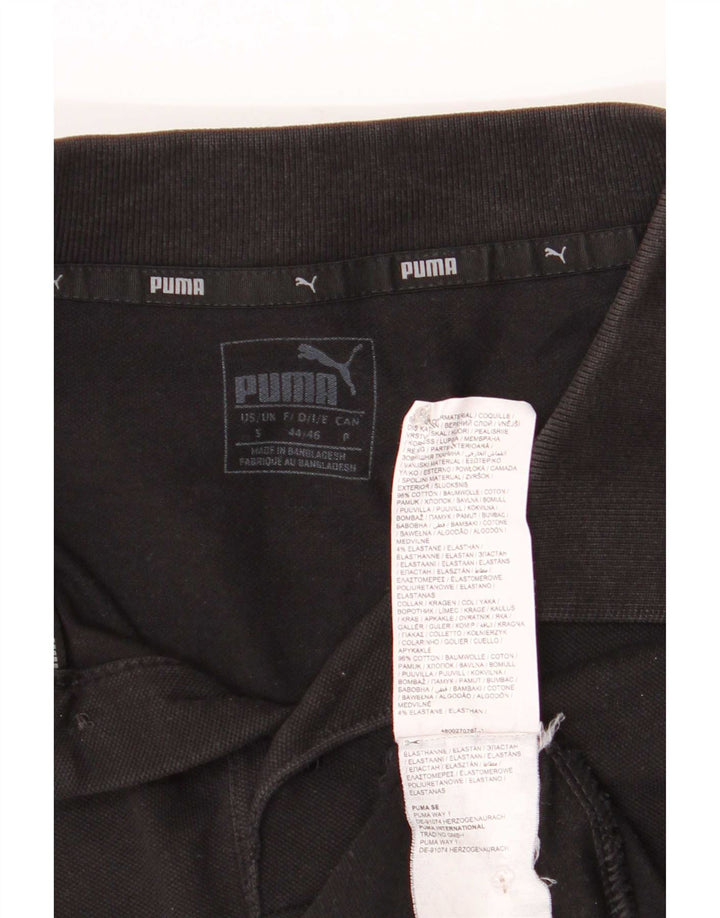 Camisa polo masculina Puma pequena algodão preto
