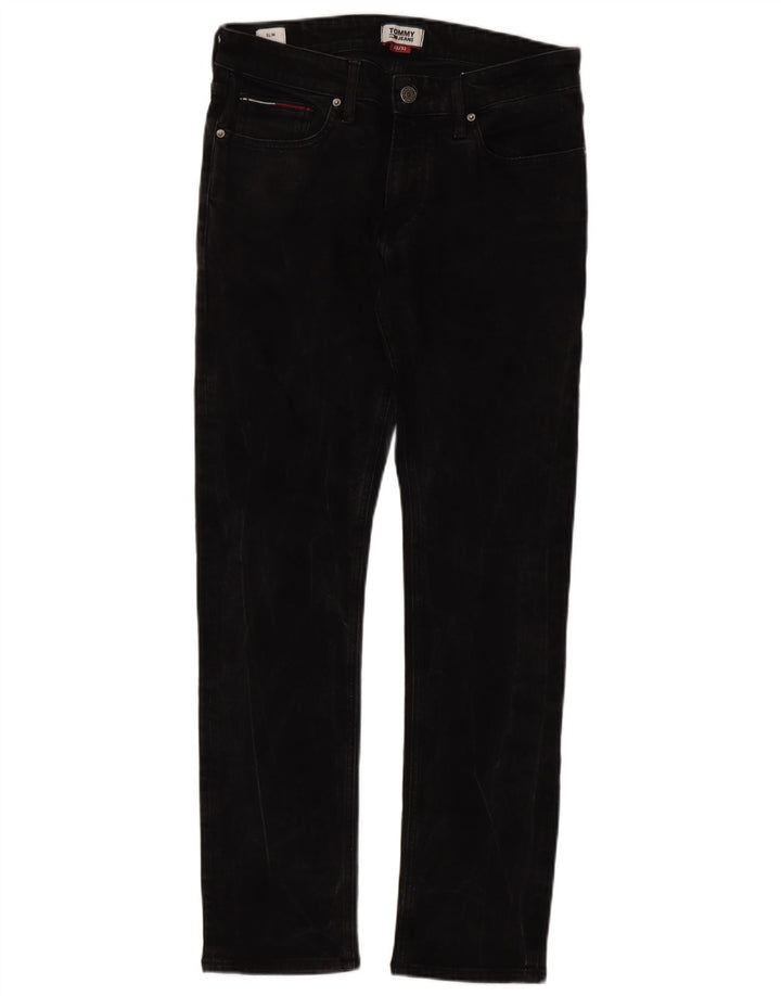 Tommy Hilfiger Masculino Slim Jeans W32 L32 Algodão Preto