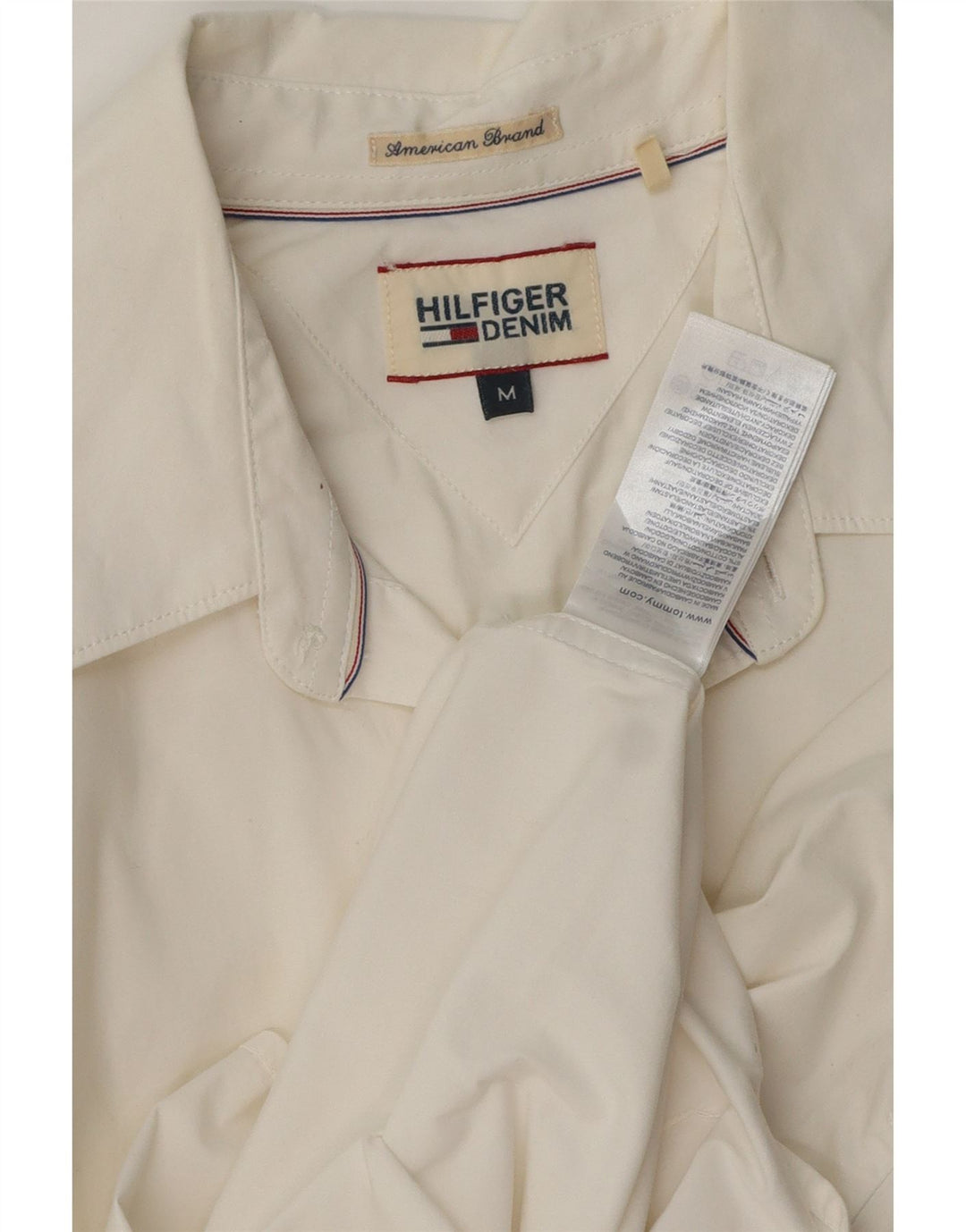 Camisa masculina Tommy Hilfiger de algodão branco médio