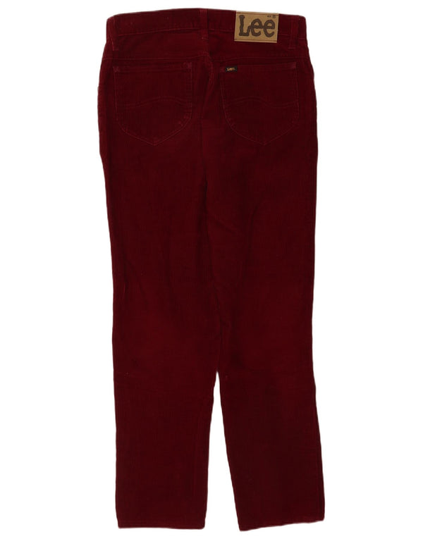 Calça feminina de veludo cotelê Lee W32 L28 algodão borgonha