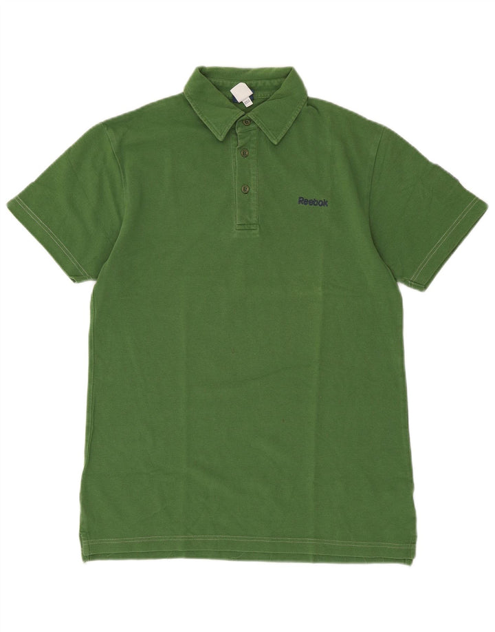 Polo masculino Reebok pequeno algodão verde