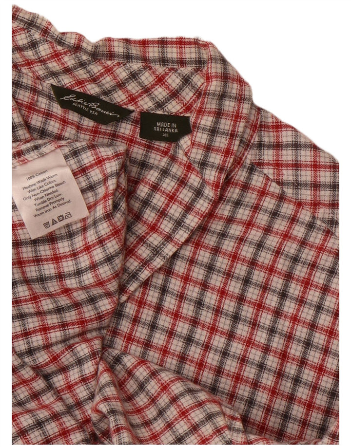 Camisa feminina Eddie Bauer UK 18 XL algodão xadrez multicolorido