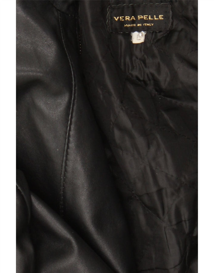 Jaqueta de couro feminina vintage Reino Unido 16 grande couro preto