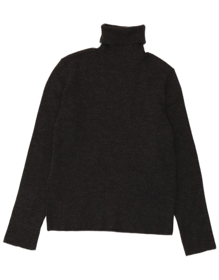 Suéter feminino Zara com gola redonda e acrílico manchado cinza médio UK 12