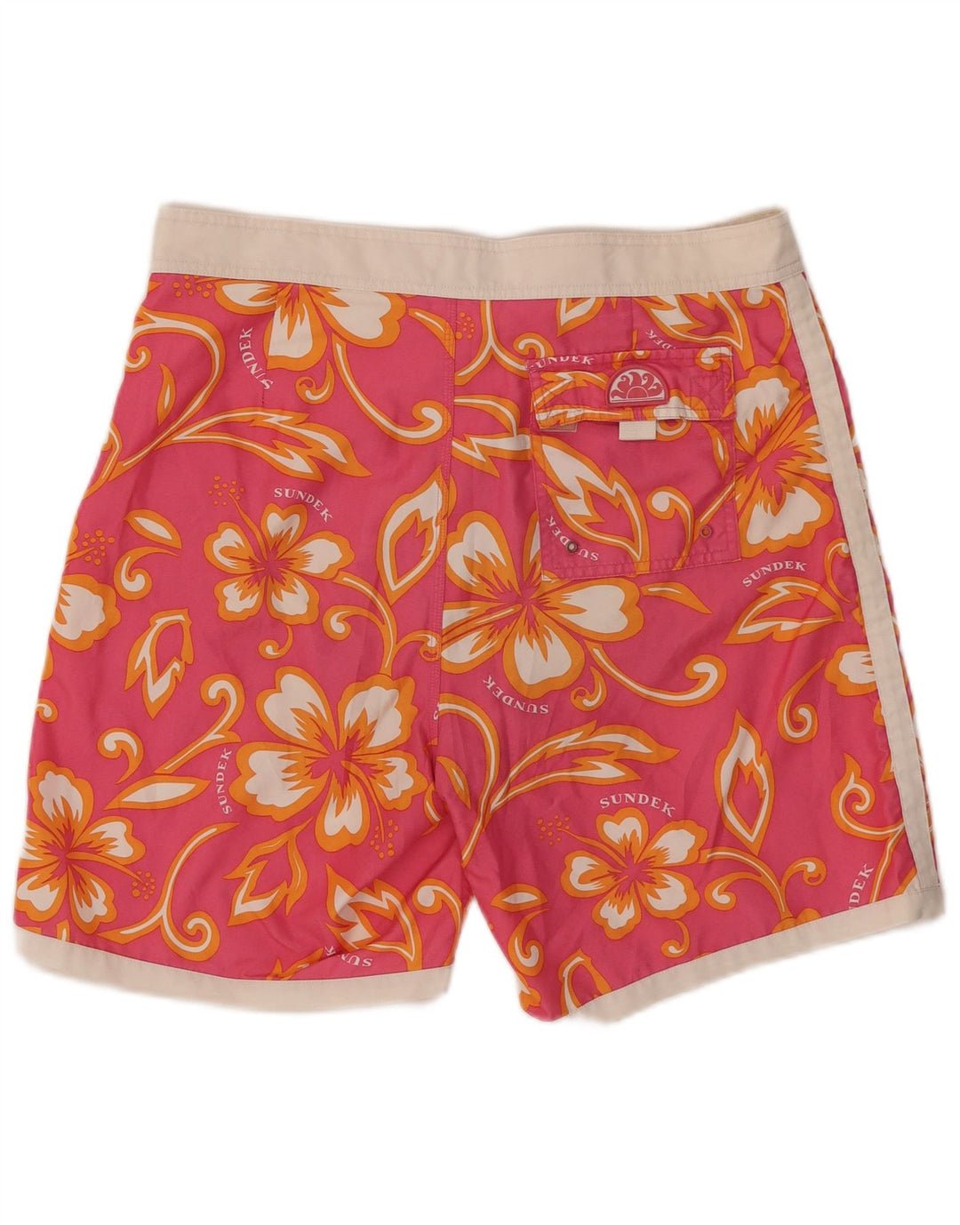 Shorts de natação masculino Sundek grande poliéster floral rosa