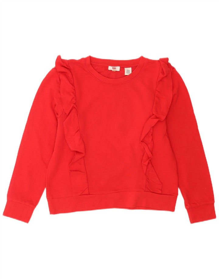 Moletom feminino Levi's Jumper UK 14 médio algodão vermelho