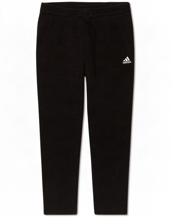Calça de treino feminina Adidas UK 8/10 pequena preta manchada de algodão