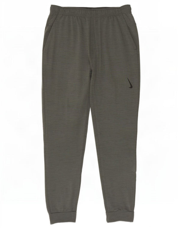 Nike Mens Yoga Tracksuit Trousers Joggers Medium Grey Flecked Polyester