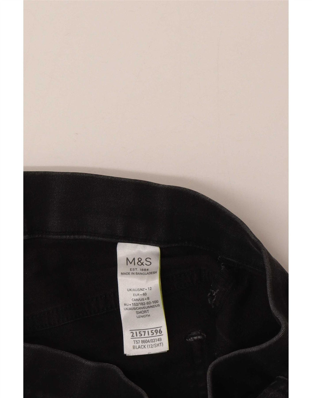 Calça jeans feminina Marks & Spencer UK 14 médio W28 L26 algodão preto