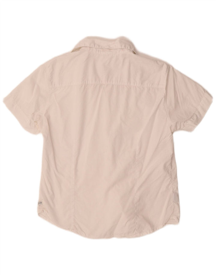 Camisa feminina de manga curta MURPHY & NYE Reino Unido 14 grande algodão branco