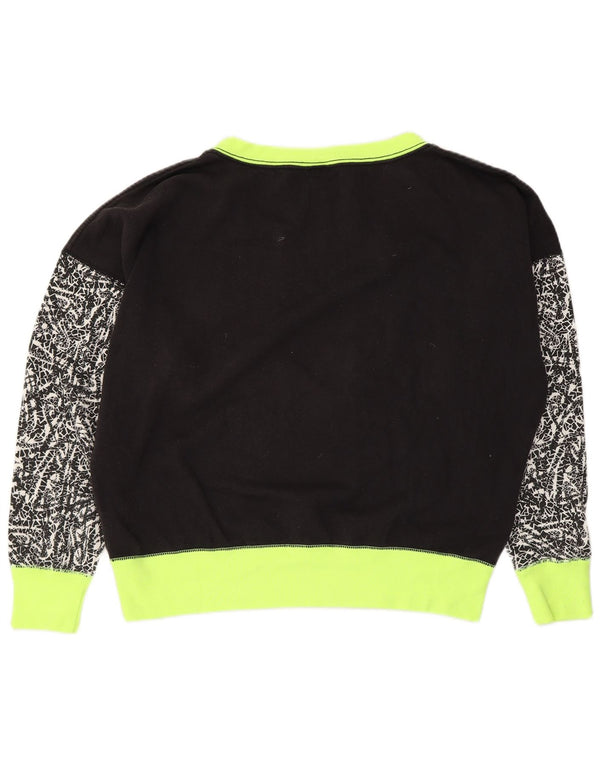 Nike feminino oversized moletom jumper UK 16 grande bloco colorido preto