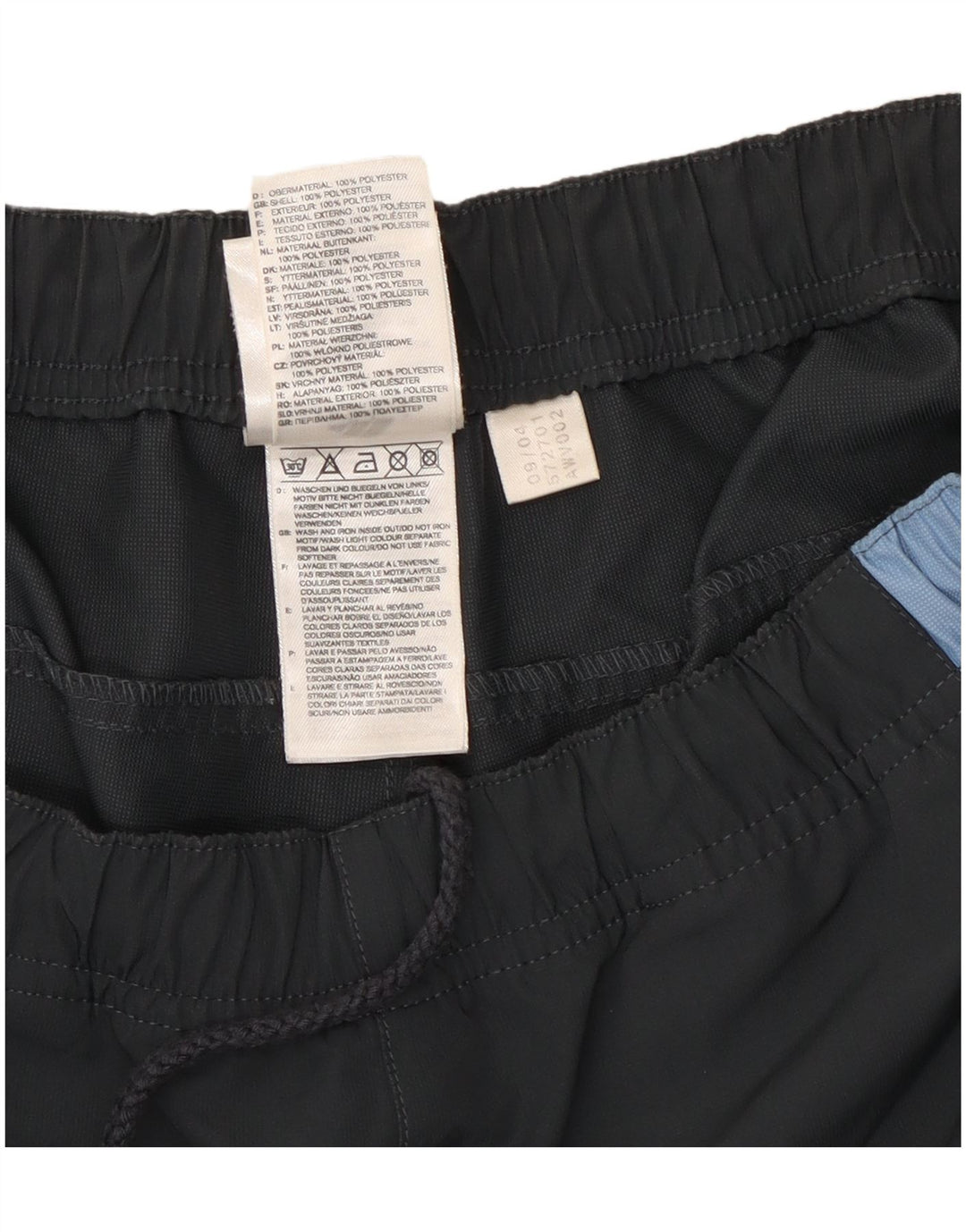 Calça de treino masculina Adidas UK 36/38 pequena cinza colorblock poliéster