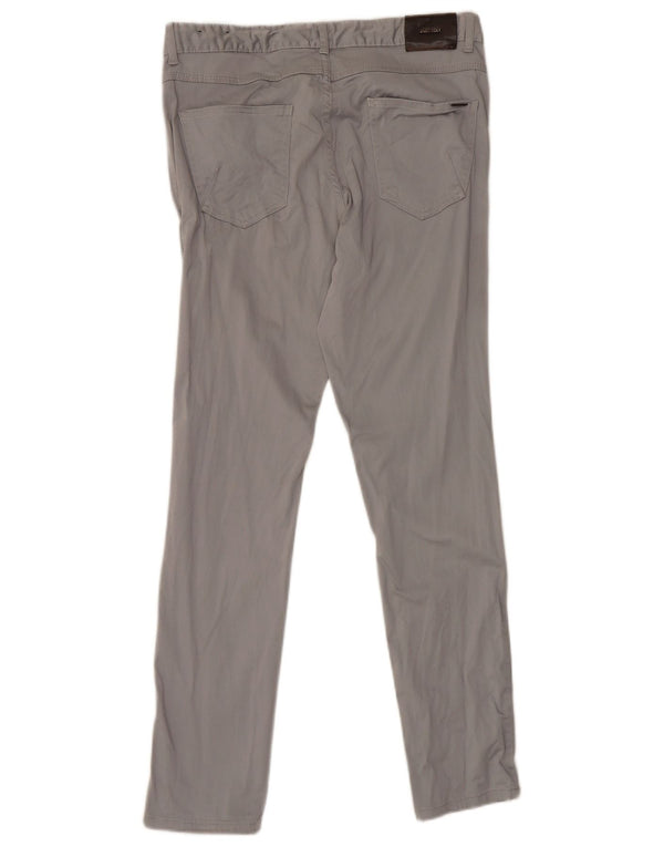 Zara Calça masculina slim casual UE 44 grande W34 L31 algodão cinza