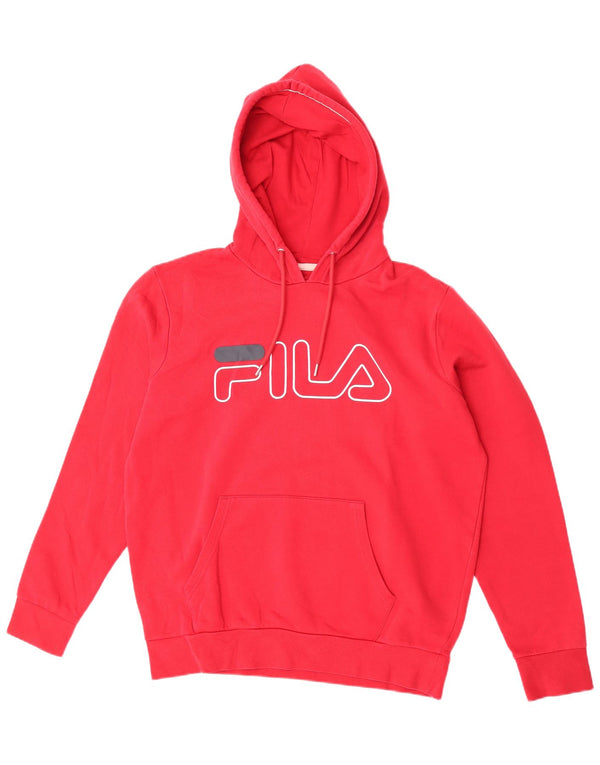 Fila Mens Graphic Hoodie Jumper Médio Vermelho