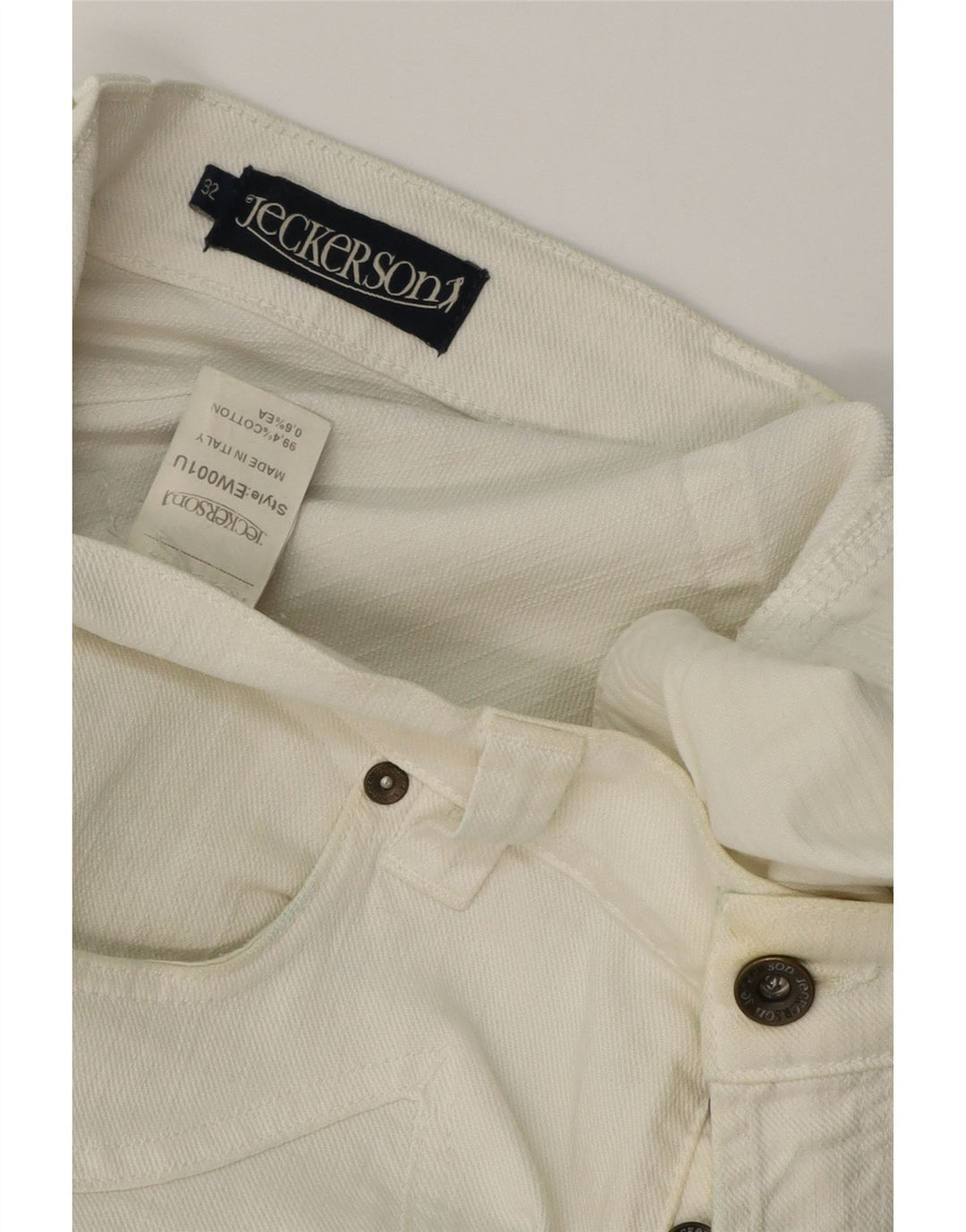 Jeans retos masculinos JECKERSON W32 L32 algodão branco