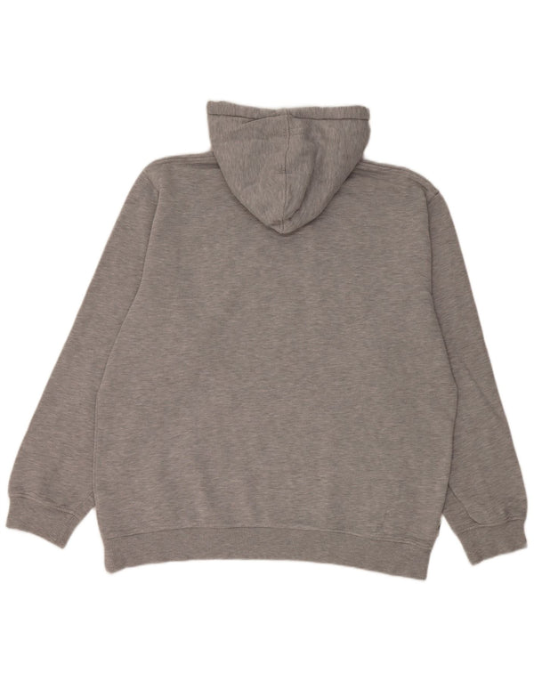Suéter com capuz gráfico masculino Billabong grande algodão manchado cinza