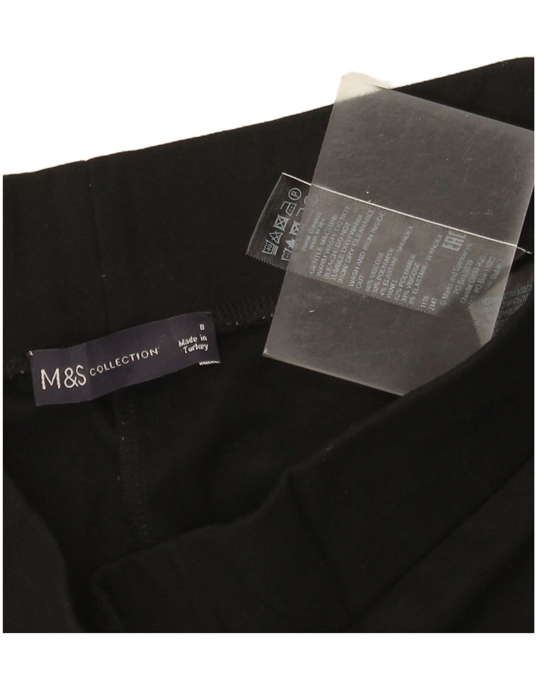 Leggings femininos Marks & Spencer UK 8 pequenos pretos em viscose colorblock