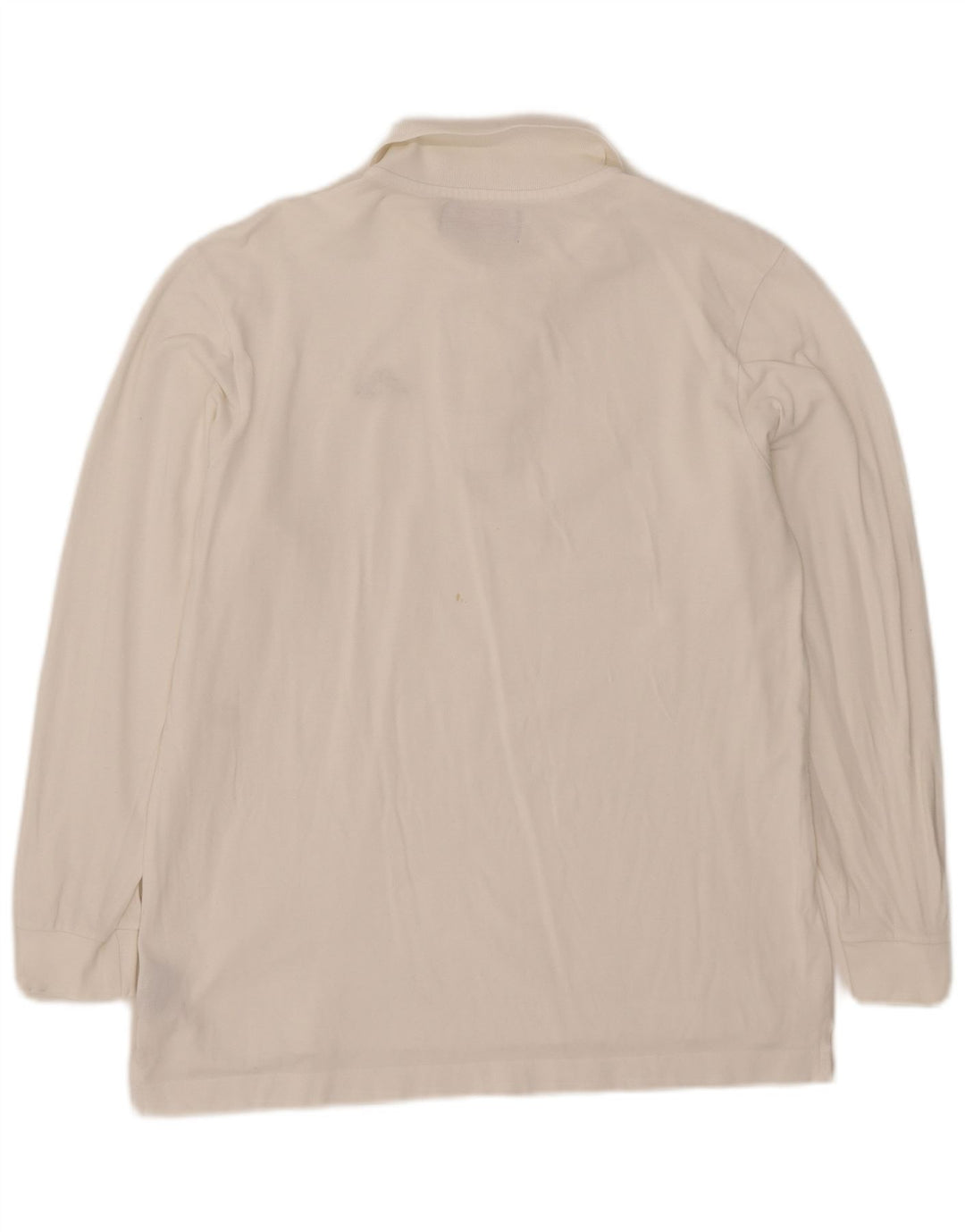 Camisa polo masculina Kappa de manga comprida de algodão branco médio