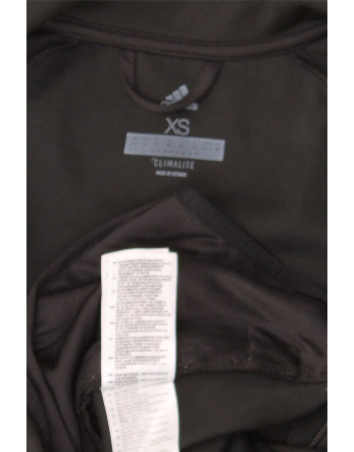 Adidas Womens Climalite Tracksuit Top Jacket UK 4/6 XS Preto Poliéster