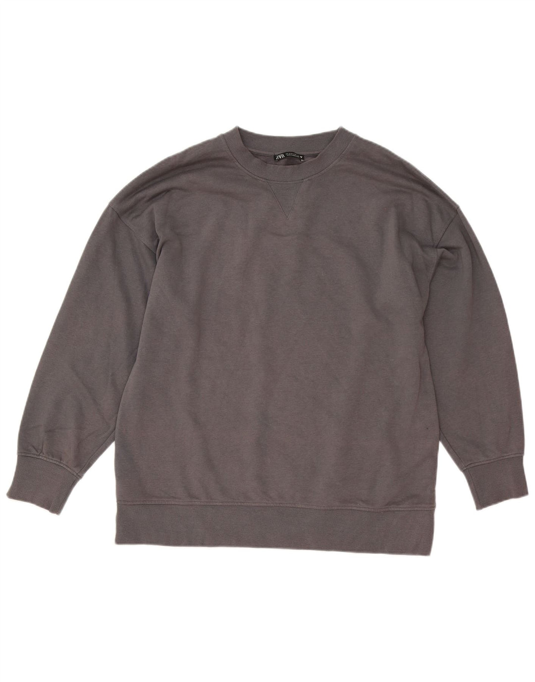 Zara moletom feminino oversized jumper UK 10 pequeno algodão cinza