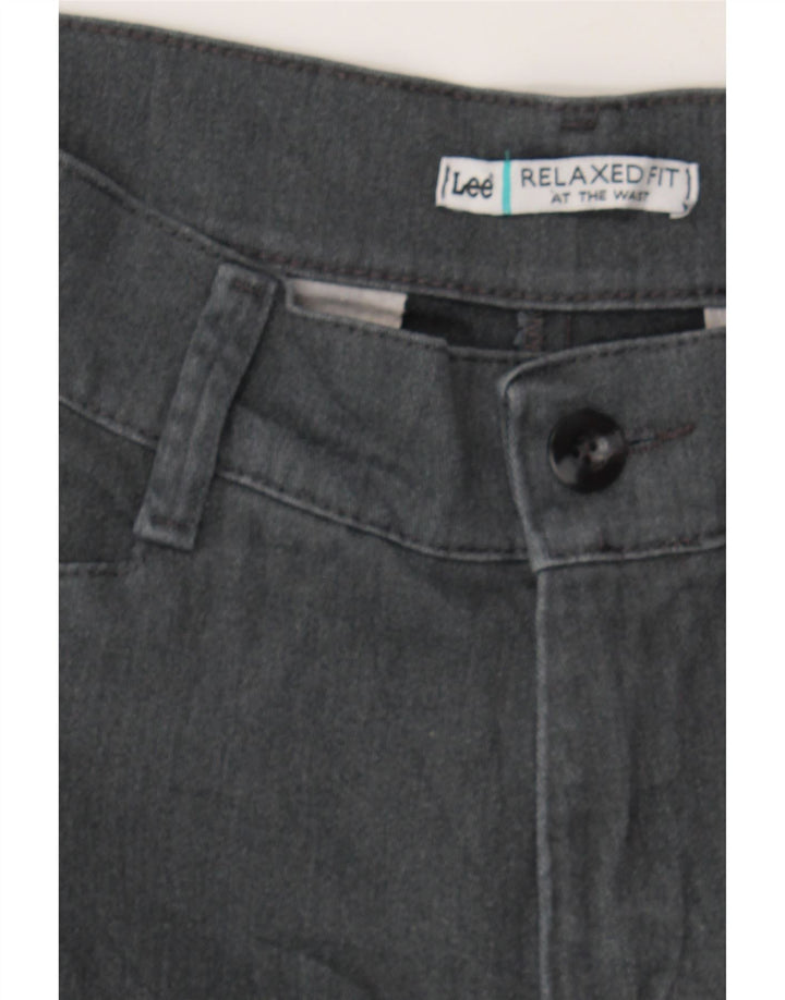 LEE Womens Relaxed Fit Casual Trousers US 6 Medium W32 L30 Grey Cotton Vintage Lee and Second-Hand Lee from Messina Hembry 