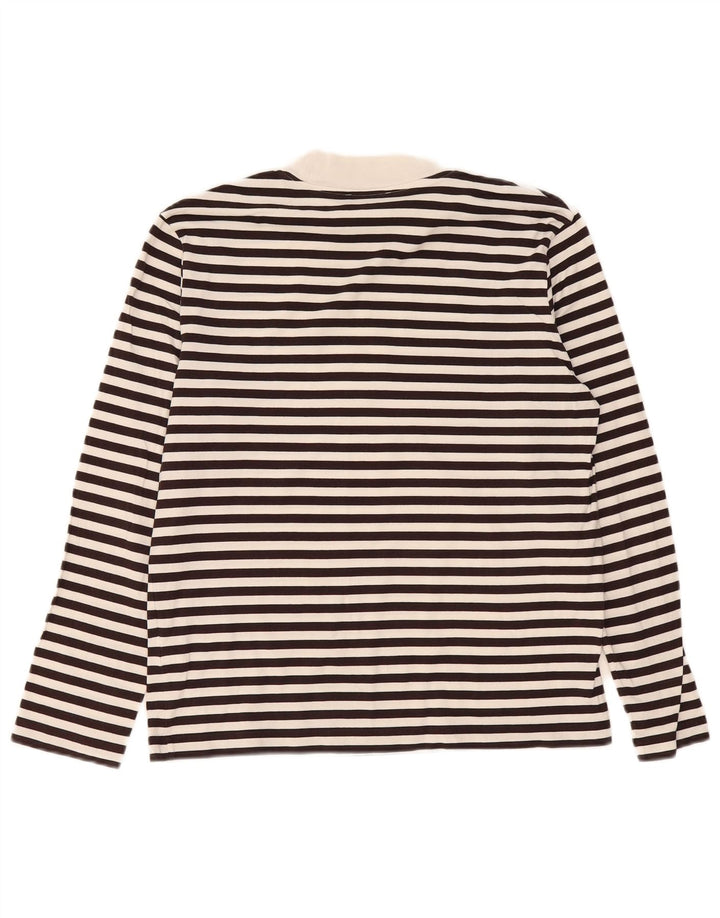 Cos feminino oversized manga comprida Reino Unido 10 algodão listrado preto pequeno