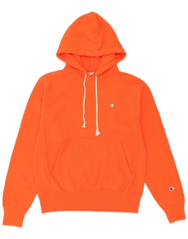 Jumper masculino com capuz Champion pequeno algodão laranja