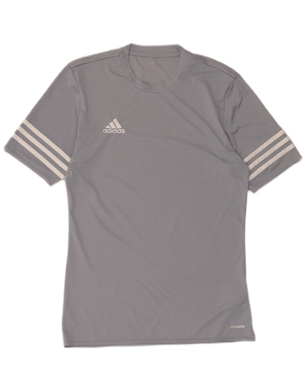 Camiseta masculina Adidas Climalite manga curta regular top pequeno cinza esportivo