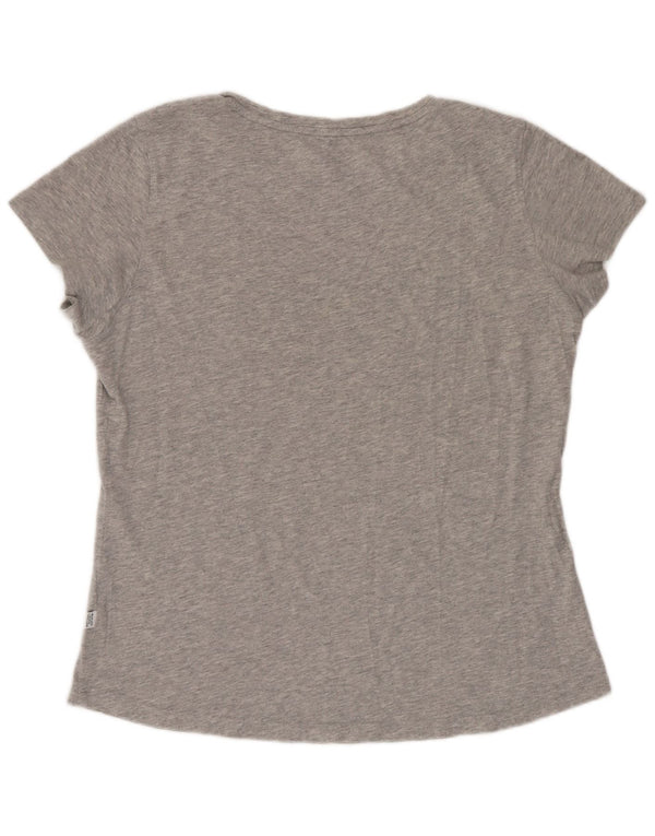 Puma Camiseta Feminina Graphic Top UK 12 Cinza Médio