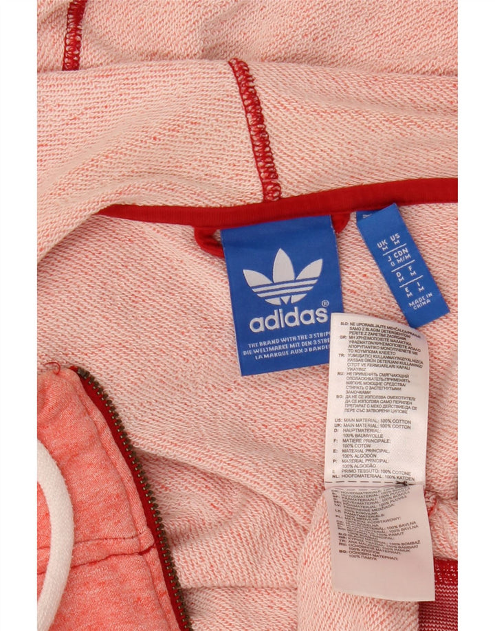 Suéter adidas feminino com capuz e zíper UK 14 médio algodão rosa