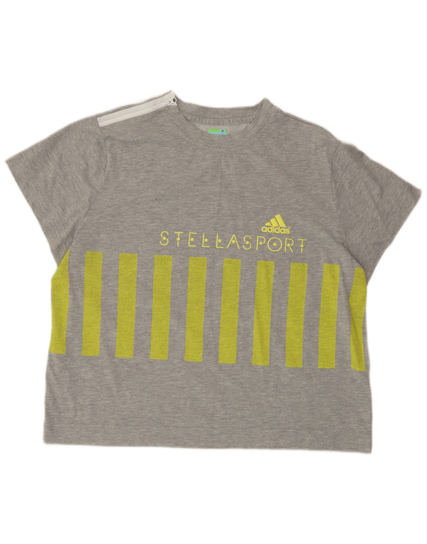Camiseta gráfica feminina ADIDAS X STELLA MCCARTNEY UK 20/22 XL cinza