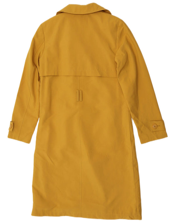 Trench Coat feminino Marks & Spencer Reino Unido 8 pequeno poliéster amarelo