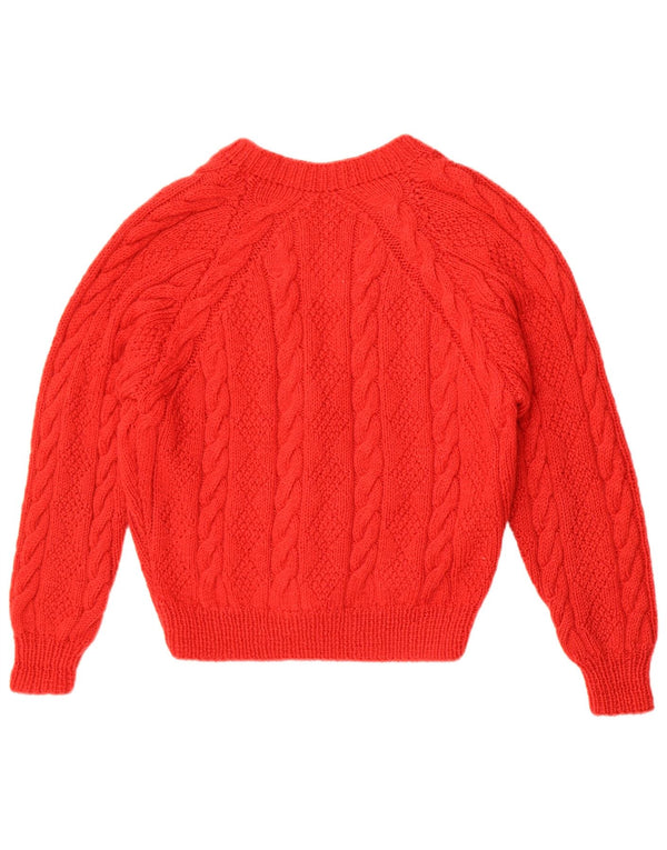 Suéter cardigã feminino vintage UK 14 vermelho médio