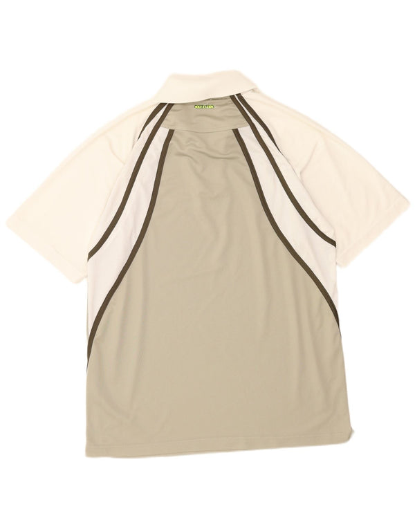 Adidas Mens Polo Shirt UK 42/44 Grande Verde Colorblock Poliéster