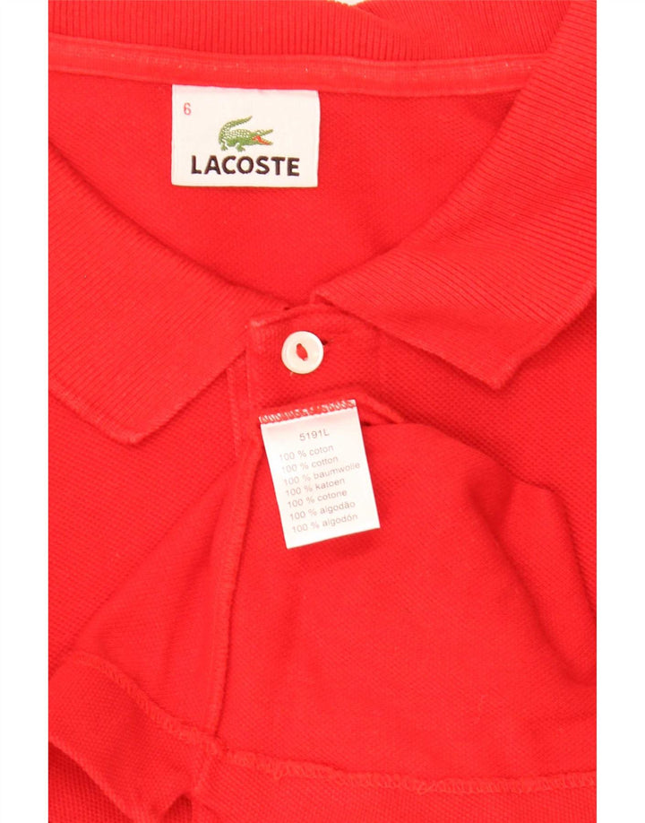 Camisa polo masculina Lacoste tamanho 6 XL algodão vermelho