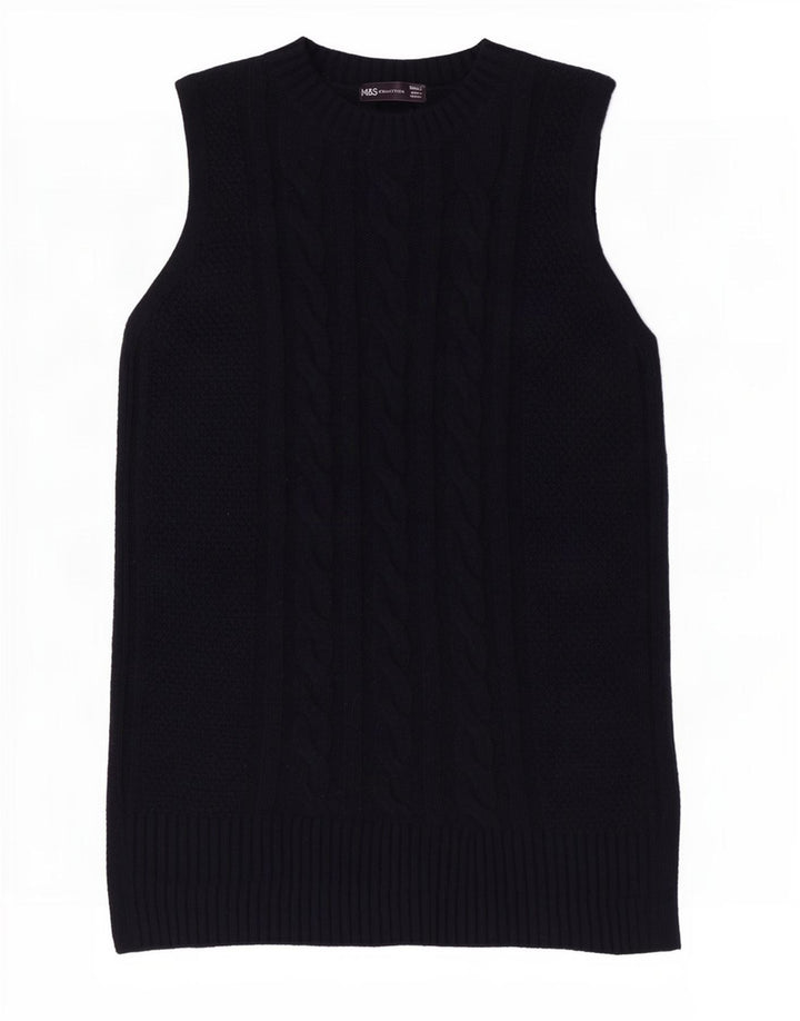Regata feminina Marks & Spencer com colete UK 10 poliéster azul marinho pequeno