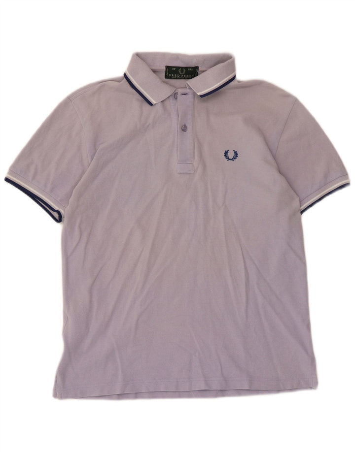 Camisa polo masculina Fred Perry pequena de algodão roxo
