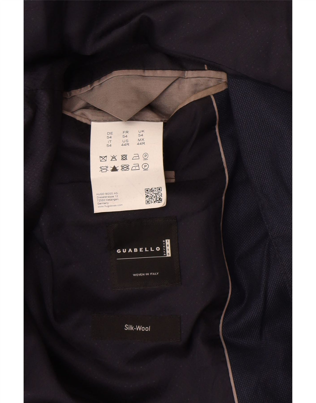 Jaqueta Blazer Masculina Hugo Boss com 2 Botões EU 54 2XL Lã Azul Marinho