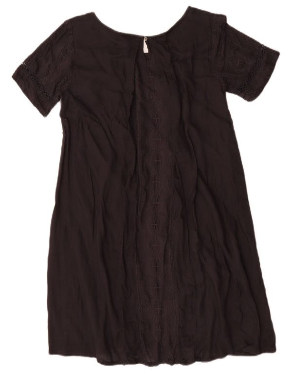 Vestido feminino Fat Face evasê UK 8 pequeno algodão preto