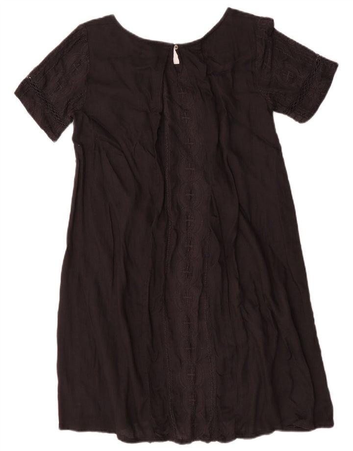 Vestido feminino Fat Face evasê UK 8 pequeno algodão preto