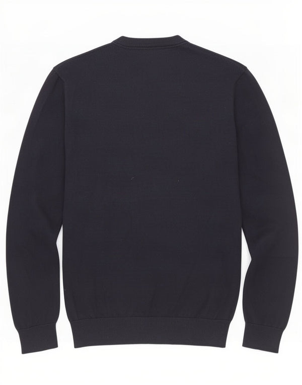 Crew Clothing Suéter masculino com decote em V grande algodão azul marinho
