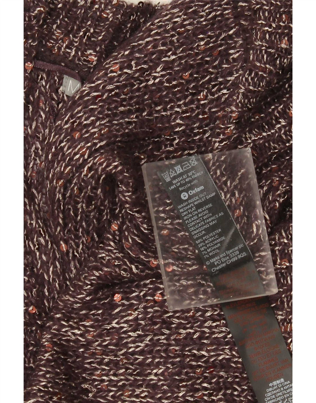 Suéter cardigã aberto feminino Marks & Spencer UK 18 XL marrom poliéster
