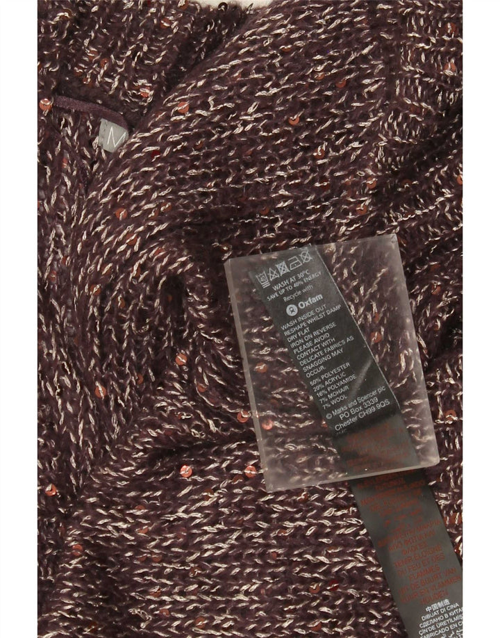 Suéter cardigã aberto feminino Marks & Spencer UK 18 XL marrom poliéster