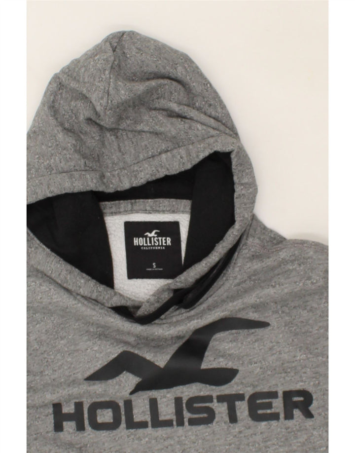 HOLLISTER Mens Graphic Hoodie Jumper Small Grey Cotton Vintage Hollister and Second-Hand Hollister from Messina Hembry 