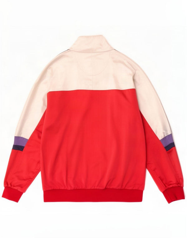 Asics Mens Graphic Tracksuit Top Jacket IT 54 XL Red Colourblock
