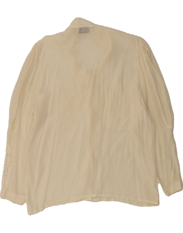 Blusa feminina VINTAGE IT 48 XL seda branca