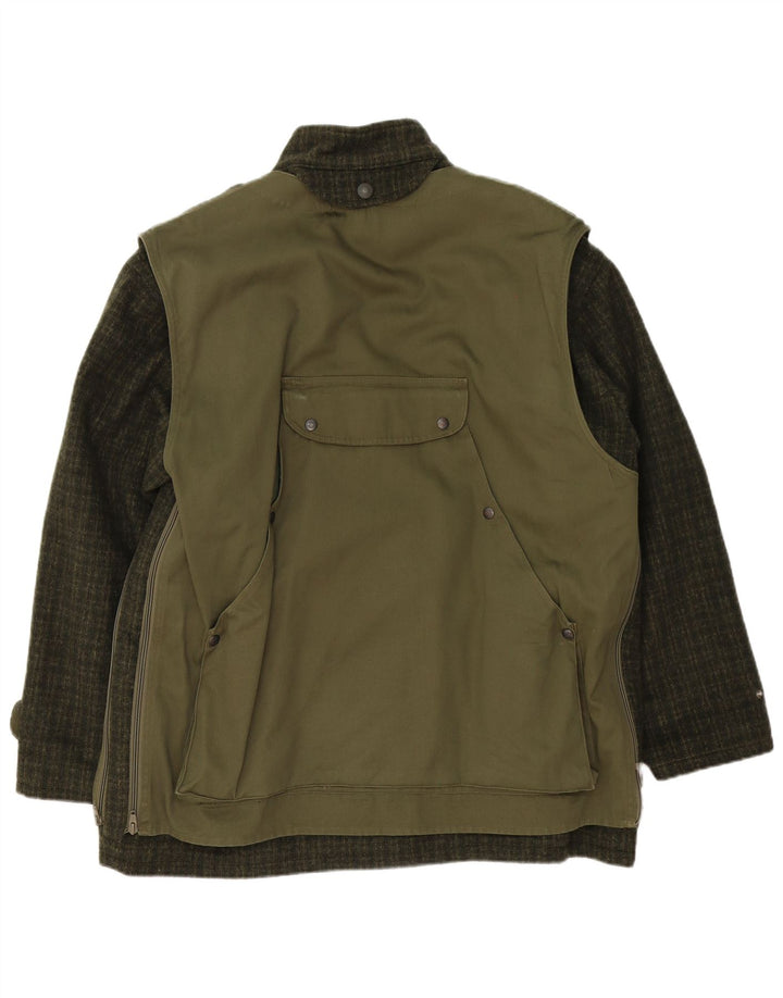 Jaqueta utilitária masculina Belfe & Belfe IT 54 2XL lã xadrez verde
